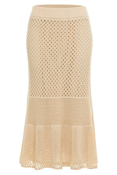 Anna Cate Alex Knit Skirt In Nude In Brown