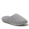 Dearfoams Womens Leslie Quilted Microfiber Terry Memory Foam Clog Slipper In Grey