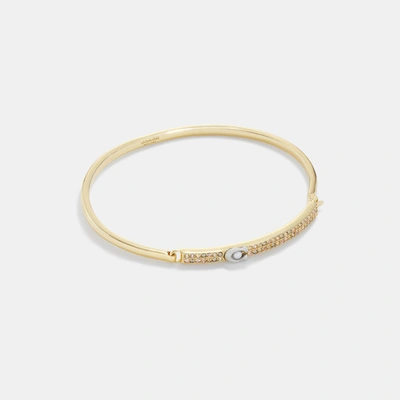 Coach Outlet Signature Pavé Bar Thin Bangle In Gold