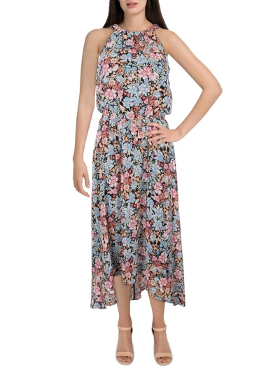 Inc Womens Chiffon Floral Midi Dress In Multi
