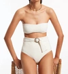 JETS 2-Piece Isla Rib Bandeau Bikini Top And Bottoms In Cream