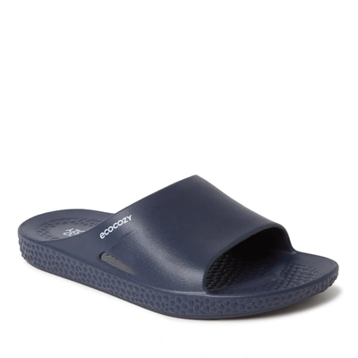 Dearfoams Ecocozy Men's Sustainable Comfort Slide Sandal In Blue