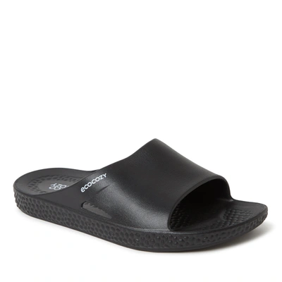 Dearfoams Ecocozy Men's Sustainable Comfort Slide Sandal In Black