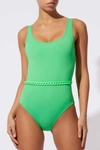 SOLID & STRIPED ANNE MARIE ONE PIECE IN PARAKEET