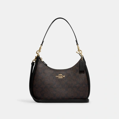 Coach Outlet Teri Hobo In Signature Canvas In Brown