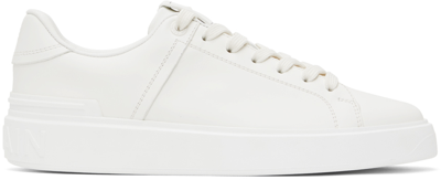 Balmain White B-court Leather Sneakers