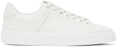 Balmain White B-court Leather Trainers