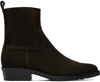 TOGA VIRILIS SSENSE EXCLUSIVE BROWN EMBROIDERED CHELSEA BOOTS