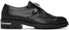 Toga Virilis Ssense Exclusive Black Hard Leather Monkstraps In Black