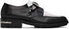 TOGA VIRILIS SSENSE EXCLUSIVE BLACK & WHITE HARD LEATHER MONKSTRAPS