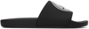 Versace Jeans Couture V-emblem Rubber Slide Sandals In E899 Black