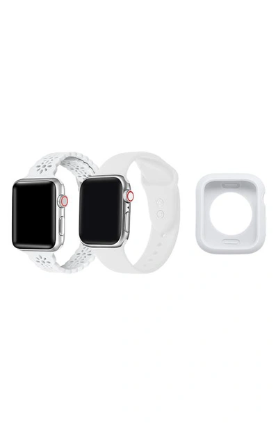 The Posh Tech Assorted 2-pack Silicone Apple Watch® Watchbands With Bumper In White