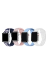 THE POSH TECH ASSORTED 4-PACK SILICONE APPLE WATCH® WATCHBANDS