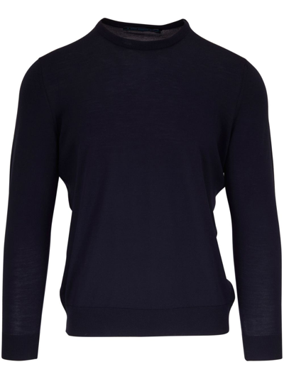 Kiton Round-neck Wool Jumper In Blue