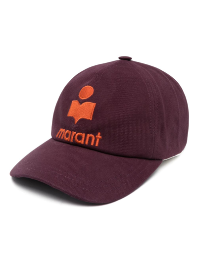 Isabel Marant Logo Embroidered Baseball Cap In Purple