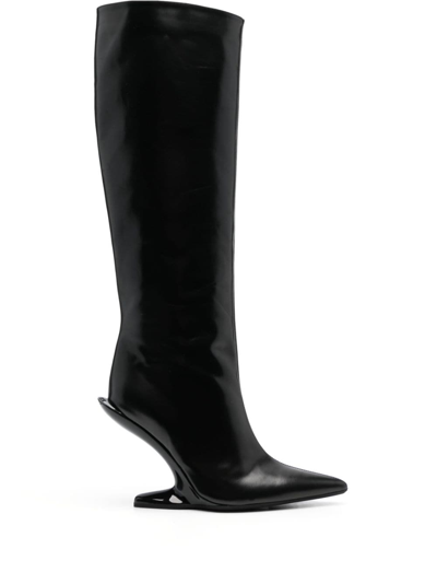 N°21 Schuhe 120mm Leather Boots In Black