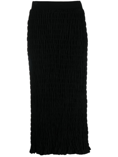 By Malene Birger Black Velmas Midi Skirt In 050 Black