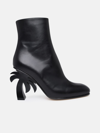 PALM ANGELS BLACK LEATHER ANKLE BOOTS