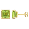 Amour 3 1/2 Ct Tgw Square Peridot Stud Earrings In 14k Yellow Gold In Yellow