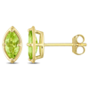 Amour 4/5 Ct Tgw Marquise Peridot Stud Earrings In 14k Yellow Gold In Yellow
