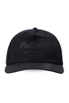 Alexander Mcqueen Black Cotton Hat With Graffiti Logo Print In Black