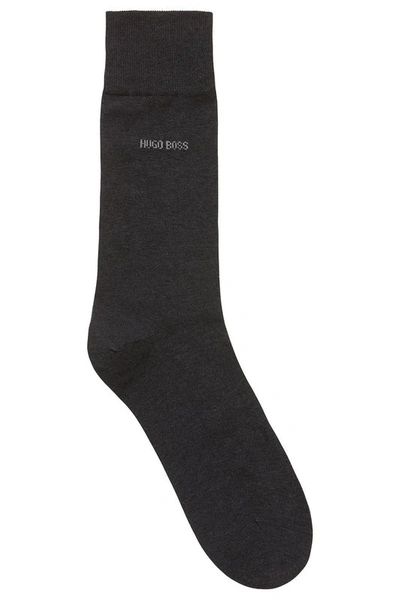 Hugo Boss Boss  Man Socks & Hosiery Black Size 10-11 Cotton, Polyamide, Elastane In Charcoal