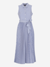 Tommy Hilfiger Pleated Chemisier Dress In Blue