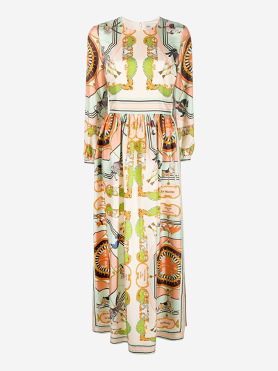 Tory Burch Printed Silk Dress In Multicolor