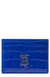 BURBERRY TB MONOGRAM CROC EMBOSSED LETHER CARD CASE