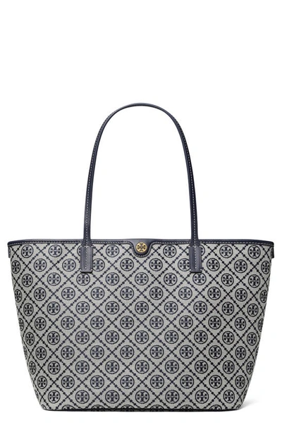 Tory Burch T Monogram Zip Tote In Tory Navy