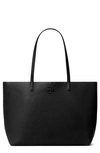 Tory Burch Mcgraw Leather Tote In Black