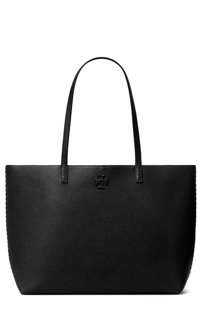 Tory Burch Mcgraw Leather Tote In Black