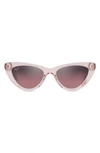 Maui Jim Lychee 52mm Polarizedplus2® Cat Eye Sunglasses In Translucent Light Pink