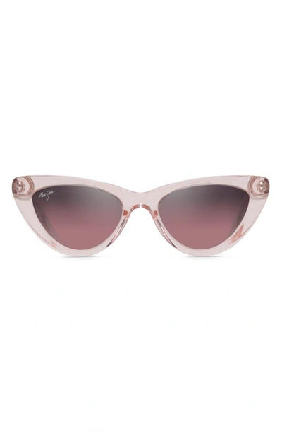 Maui Jim Lychee 52mm Polarizedplus2® Cat Eye Sunglasses In Translucent Light Pink