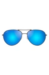 Maui Jim Walaka 57mm Polarizedplus2® Aviator Sunglasses In Dove Grey