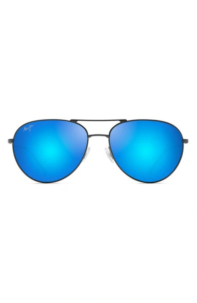 Maui Jim Walaka 57mm Polarizedplus2® Aviator Sunglasses In Dove Grey