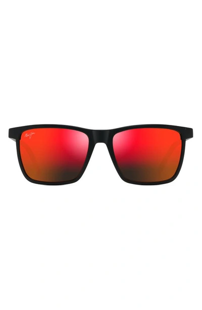 Maui Jim One Way 55mm Polarizedplus2® Rectangular Sunglasses In Gray