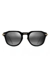 Maui Jim Alika 49mm Polarized Keyhole Sunglasses In Black With Gold