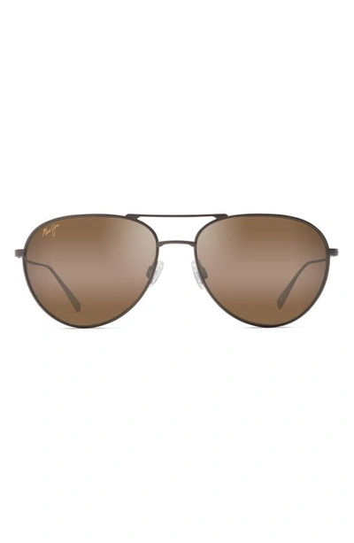 Maui Jim Walaka 57mm Polarizedplus2® Aviator Sunglasses In Crl