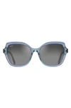 Maui Jim Mamane 55mm Polarized Butterfly Sunglasses In Teal