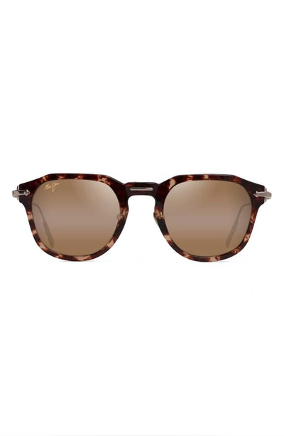 Maui Jim Alika 49mm Polarized Keyhole Sunglasses In Tortoise W/ Gold
