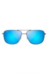 Maui Jim Mikioi 54mm Polarizedplus2® Aviator Sunglasses In Dove Grey