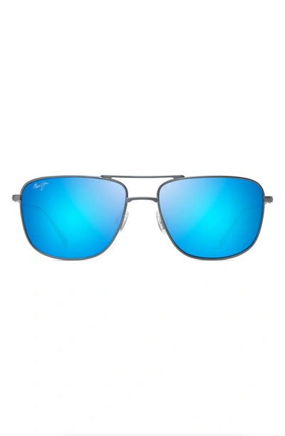 Maui Jim Mikioi 54mm Polarizedplus2® Aviator Sunglasses In Dove Grey
