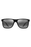 Maui Jim Pailolo 58mm Polarizedplus2® Rectangular Sunglasses In Black