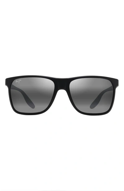 Maui Jim Pailolo 58mm Polarizedplus2® Rectangular Sunglasses In Black
