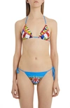 DOLCE & GABBANA COLORFUL TWO-PIECE SWIMSUIT