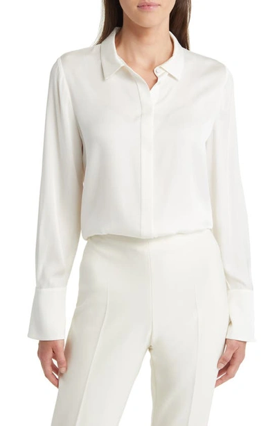 Kobi Halperin Larissa Stretch Silk Blouse In Ivory