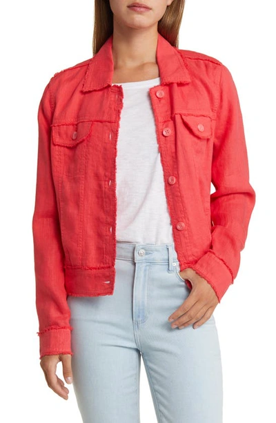 Tommy Bahama Two Palms Linen Raw Edge Jacket In Orange Flame