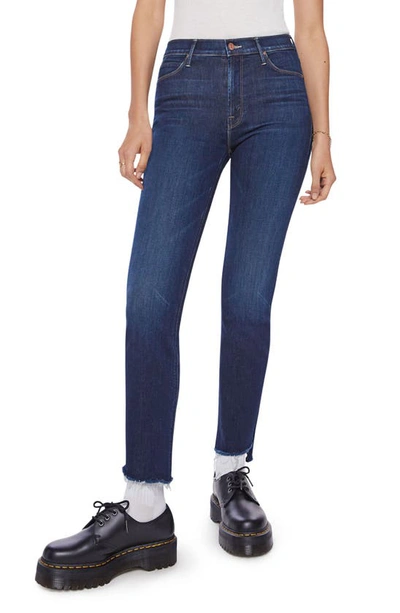 Mother The Dazzler Step Hem Ankle Skinny Jeans In Blue
