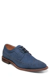 Stacy Adams Marligan Wingtip Derby In Navy Suede